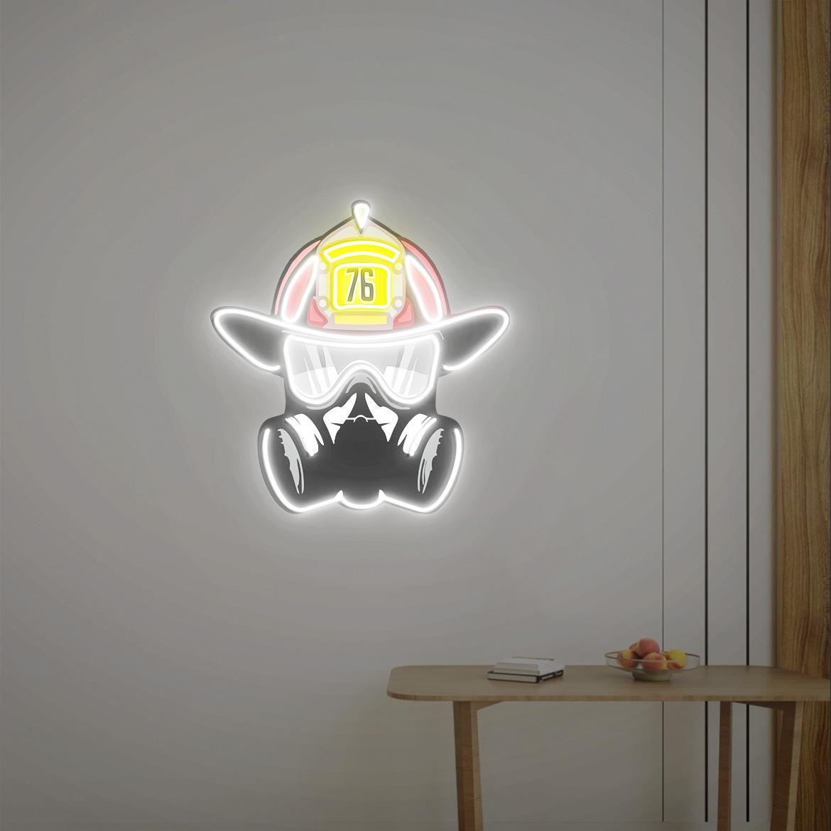 Firefighter Neon Sign, Customized Firefighter Sign, Custom Firefighter Helmet Sign, Personalized Gift for Fireman, Firefighter Gifts,