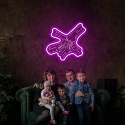 Daddy's Team Neon Sign, Personalized Names Sign, Fist Bump,Bedroom Dorm Wall Decoration, Kids Modern Wall Art, Gifts For Dad, Father's Day