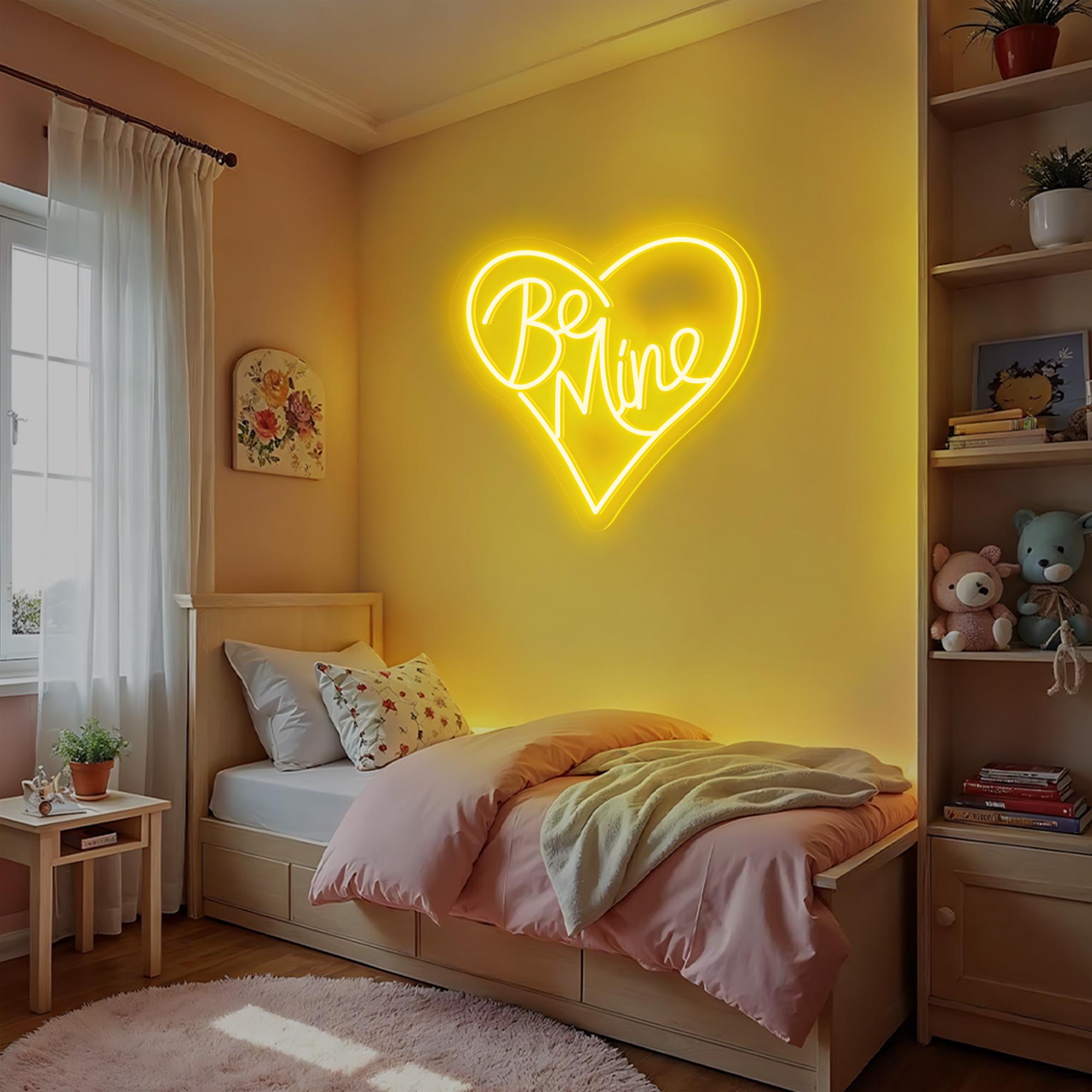 Be Mine Custom Neon Sign Custom Valentine Neon Sign Couple Room Decor Neon Sign Personalized Gifts for Valentine Love Hotel Room Decor