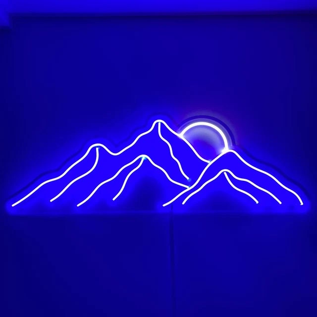 Mountain Sunset Neon Sign/ Mountain Neon Sign/ Gifts for Family/ Aesthetic Wall Art/ Led light Wall Decor/ Personalized Gifts/Christmas Gift