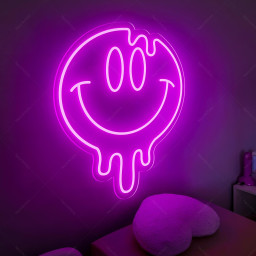 Smile Face Neon Sign, Custom Neon Sign Bedroom Decor for Kid,Happy Face Neon Sign Wall Decor, Gifts for her ,Kids Room Neon,