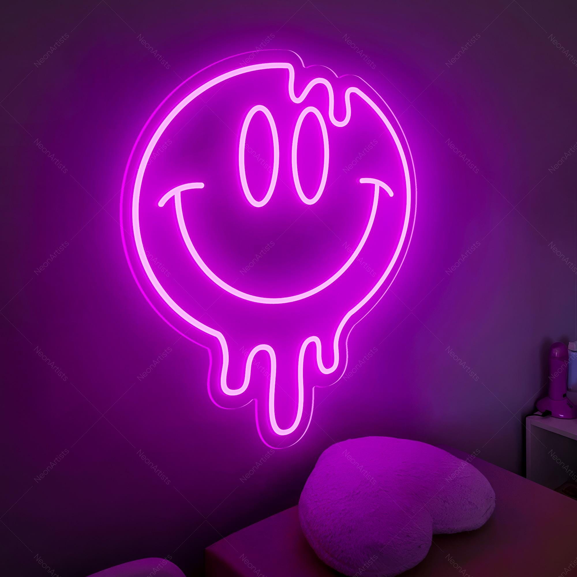 Smile Face Neon Sign, Custom Neon Sign Bedroom Decor for Kid,Happy Face Neon Sign Wall Decor, Gifts for her ,Kids Room Neon,