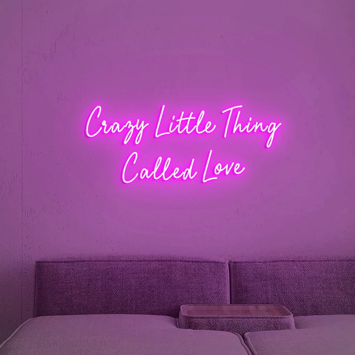 Crazy Little Thing Called Love Neon Sign Light Custom, Personalized Neon Light Pink Decor, Neon Light for Bar Party Decor