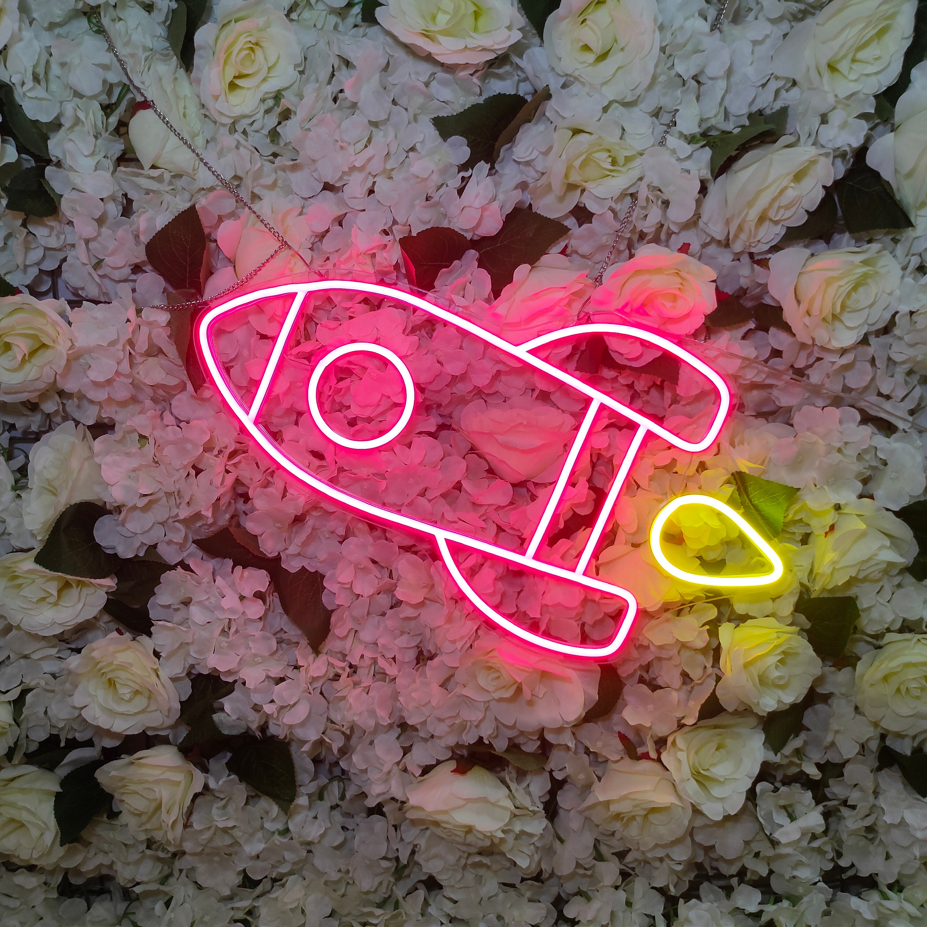 Neon Sign Rocket Decoration Custom Lights Room Home Decor Bedroom wall Hanging Bar Club Boy Personalized gifts Flexible light strip Banner