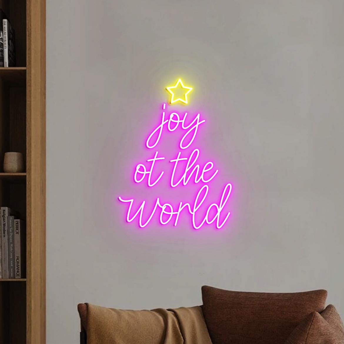 Joy to the World Neon Sign, Joy Christmas Sign Wall Decor, Joy to the World Tree Signs, Christmas Holidays Home Decorations Pieces