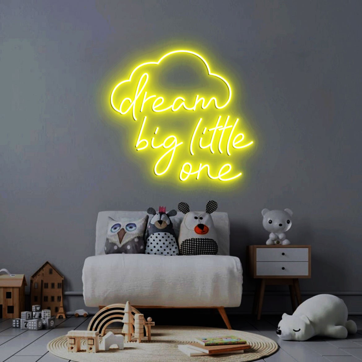 Dream Big Little One Neon Light, Neon Sign Light Decor, Baby Bedroom Neon Sign, Baby Room Decor, Wall Decoration Children's Room