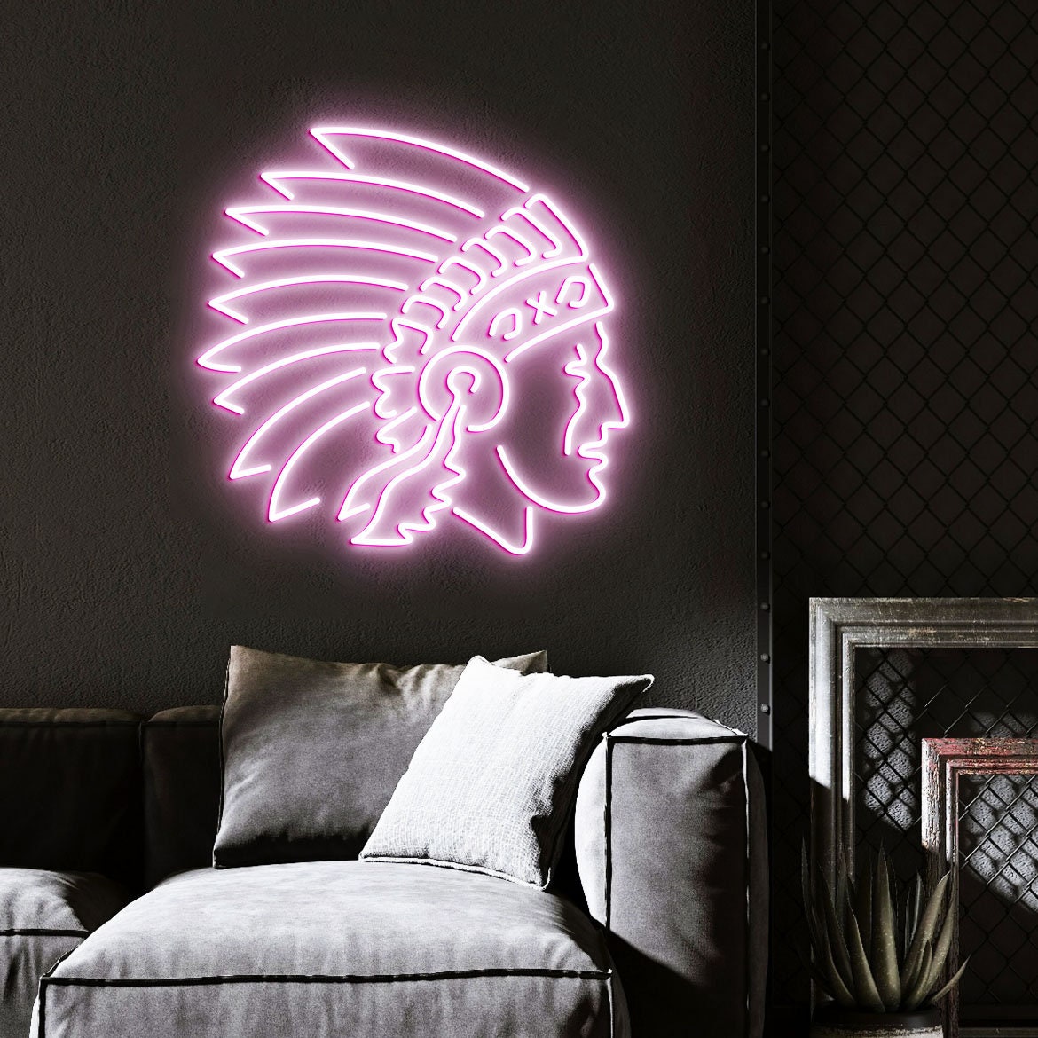 Native American Indian Chief Neon Sign, Indian Chief Neon Lamp, Native American Wall Decor LED, Indian Chief Wall Decoration