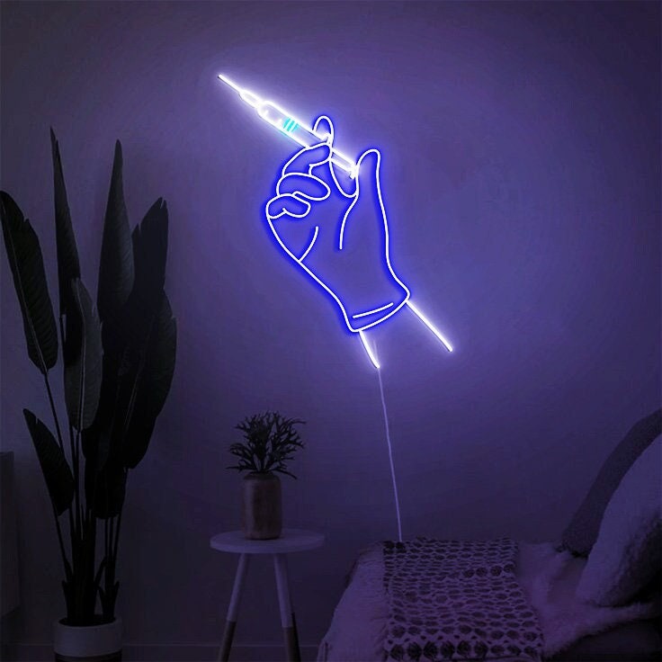 Injection Neon Sign, Injection Treatment Room Decor, Beauty Clinic Decor, Nurse Injector Art, Esthetician Art, Injection Syringe Wall Art