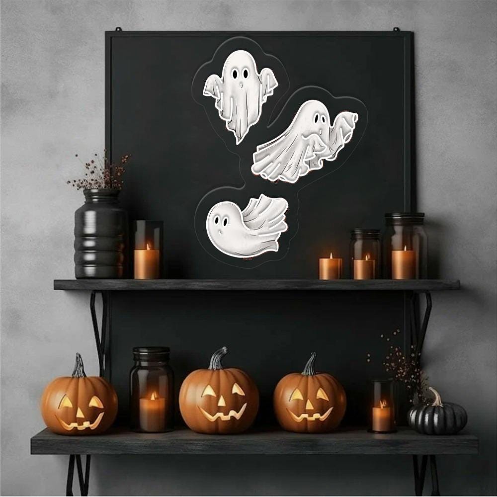 Cute Ghost Neon Sign Gifts, Funny Spooky Neon Sign, Womens Ghost Neon Led, Spooky Season Gifts, Halloween Party Neon Sign, Fall Ghost Neon