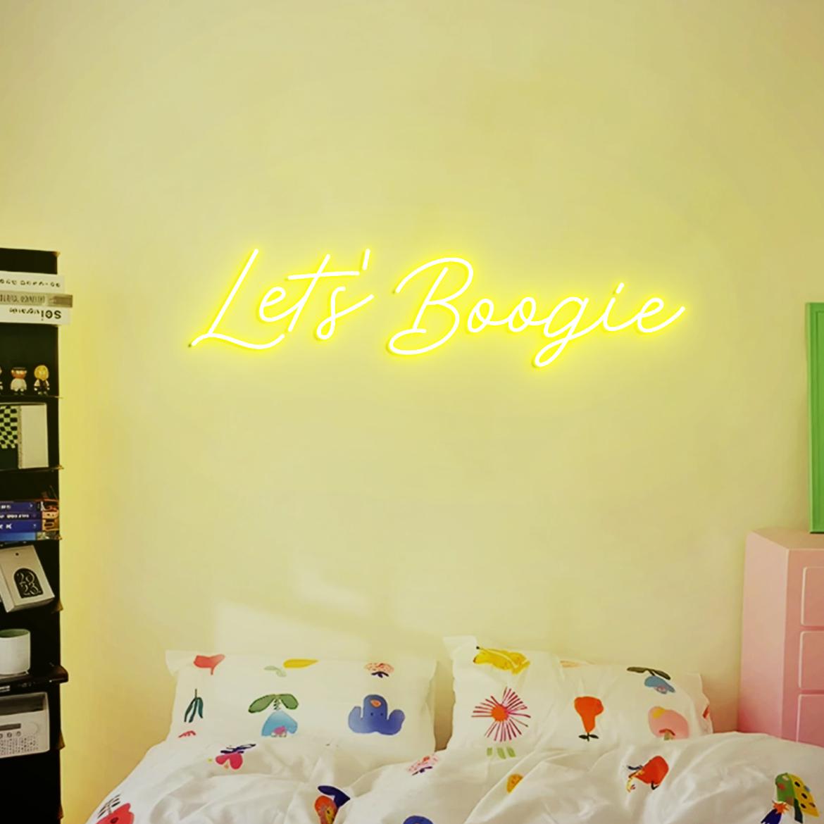 Let's Boogie Neon Sign, Boogie Disco Themed Party Wall Neon Sign, Boogie 70s, 80s Party Prom Decor, Boogie Party Addition Decor