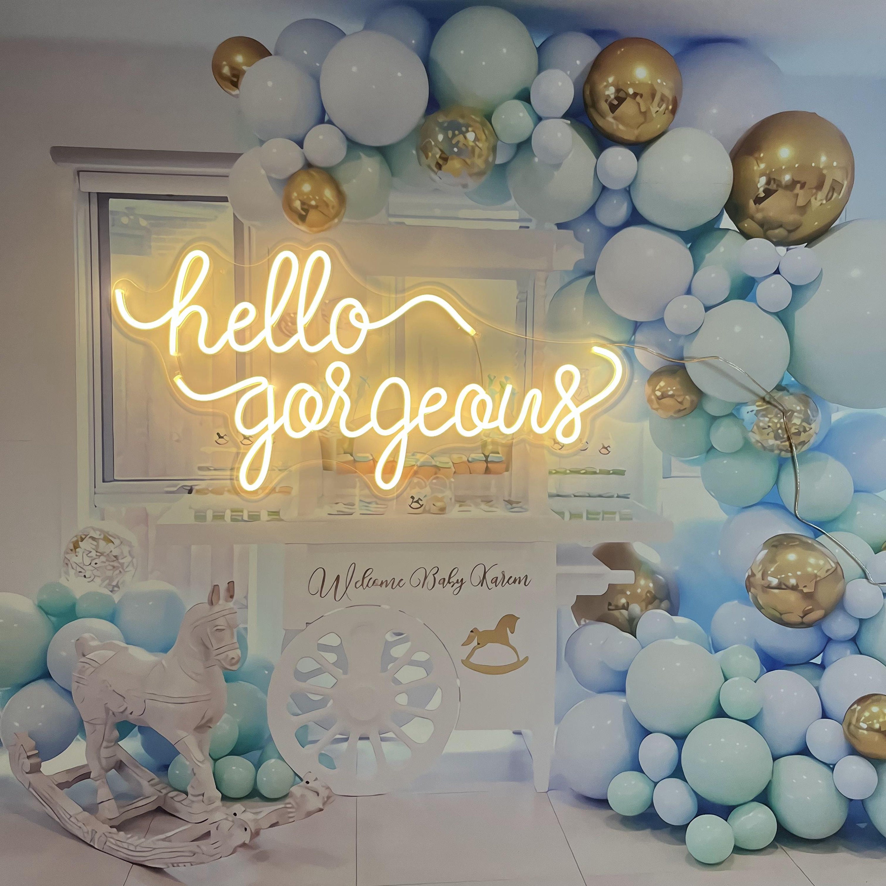 Custom Neon sign hello gorgeous Sign Neon Light Wedding Decoration Neon Sign Bedroom Neon Sign Wall Decor Led Neon Sign Beer Neon Sign