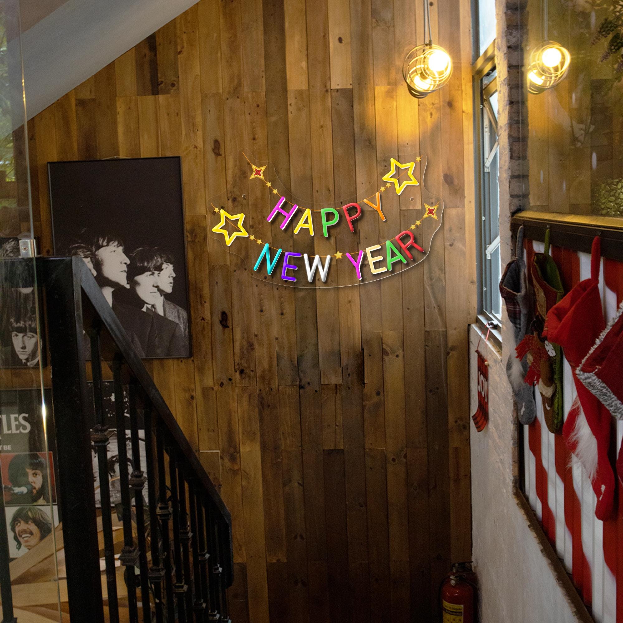 Happy New Year Neon Sign Holiday Celebration Neon Sign Happy New Year Light Sign Gifts for Family Party Decor Custom New Year Decor for Home