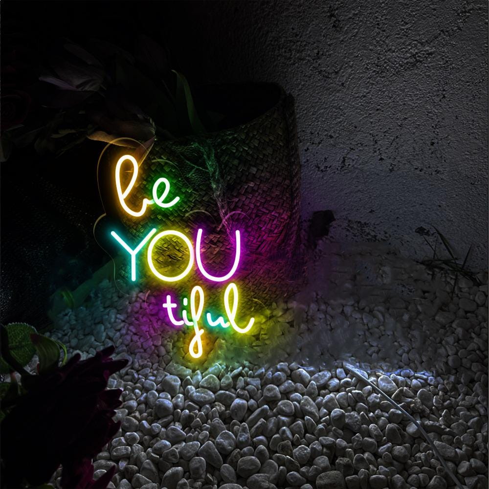 Beautiful Quote Neon, Girls Room Quote Art, Typography Wall Neon Sign, Girl Wall Decor, Cute Quote, Baby Girl Nursery Decor, Positive Gifts.