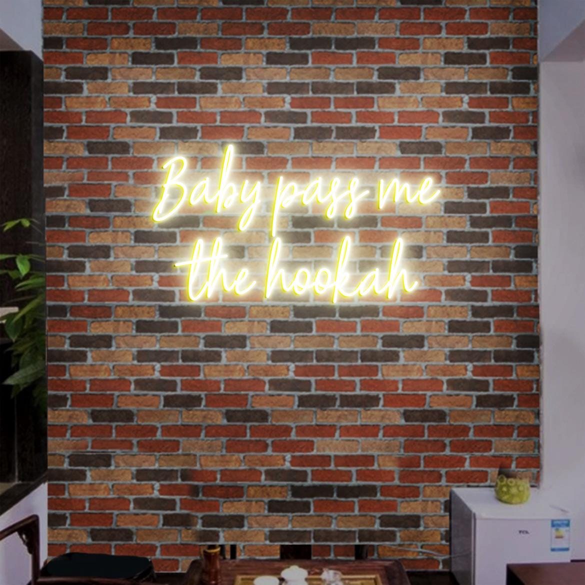 Custom Neon Sign Baby Pass Me the Hookah Neon Sign Neon Light Hookah Bar Decor, Led Neon Light Hookah Lounge Decor, Hookah Sign