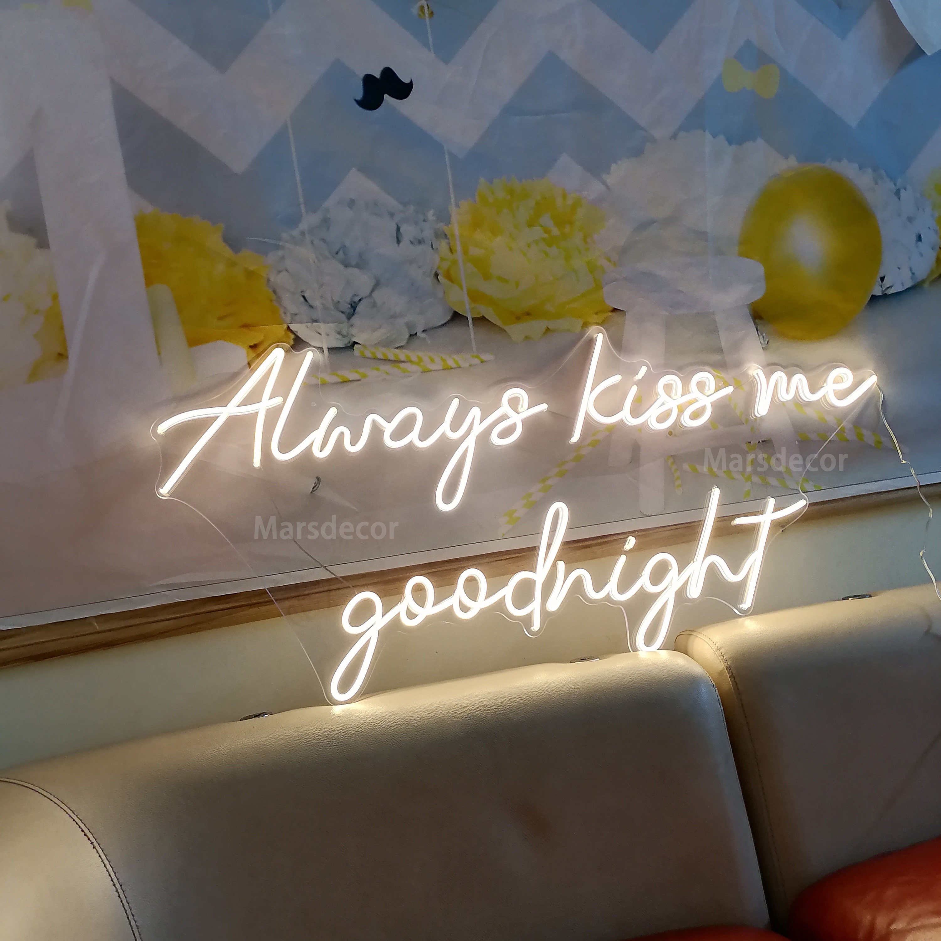 Always kiss me good night Neon Sign Bedroom Custom Neon Sign Wall Decor Night Light Customized Neon Sign Wedding Neon Sign Neon Howdy Sign