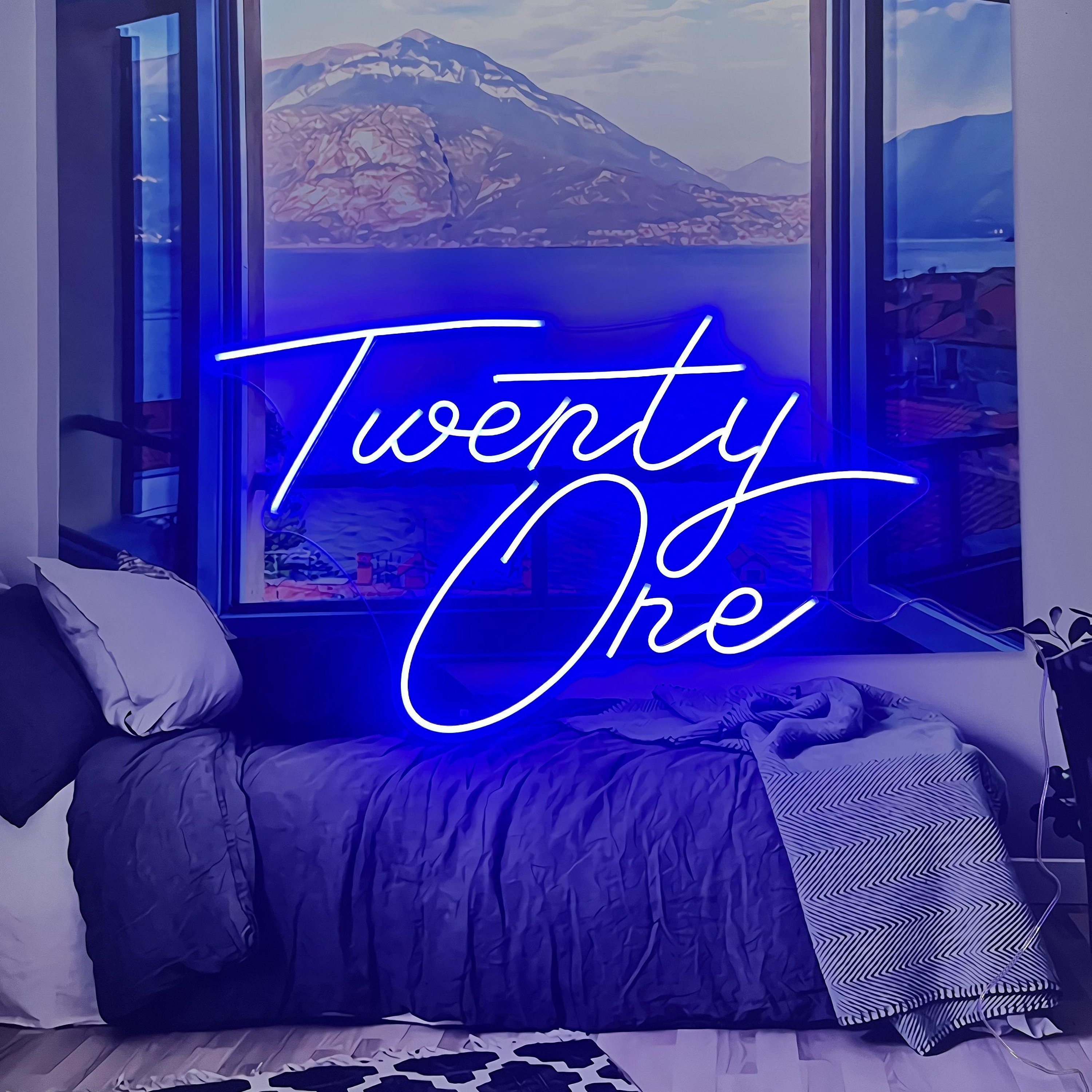 Neon Sign light/ neon sign custom/ led signn/ Font Signs /21 Twenty One /Custom for room engagement party birthday decor