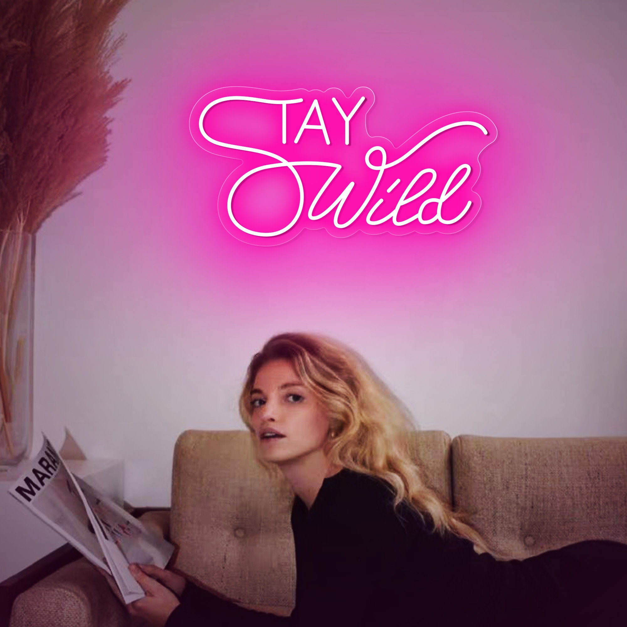 STAY Wild Neon Sign / Home Bedroom Decor / Led Light Salon Shop Bar / Wall Decor Art / Wedding Decoration / Personalized Gifts