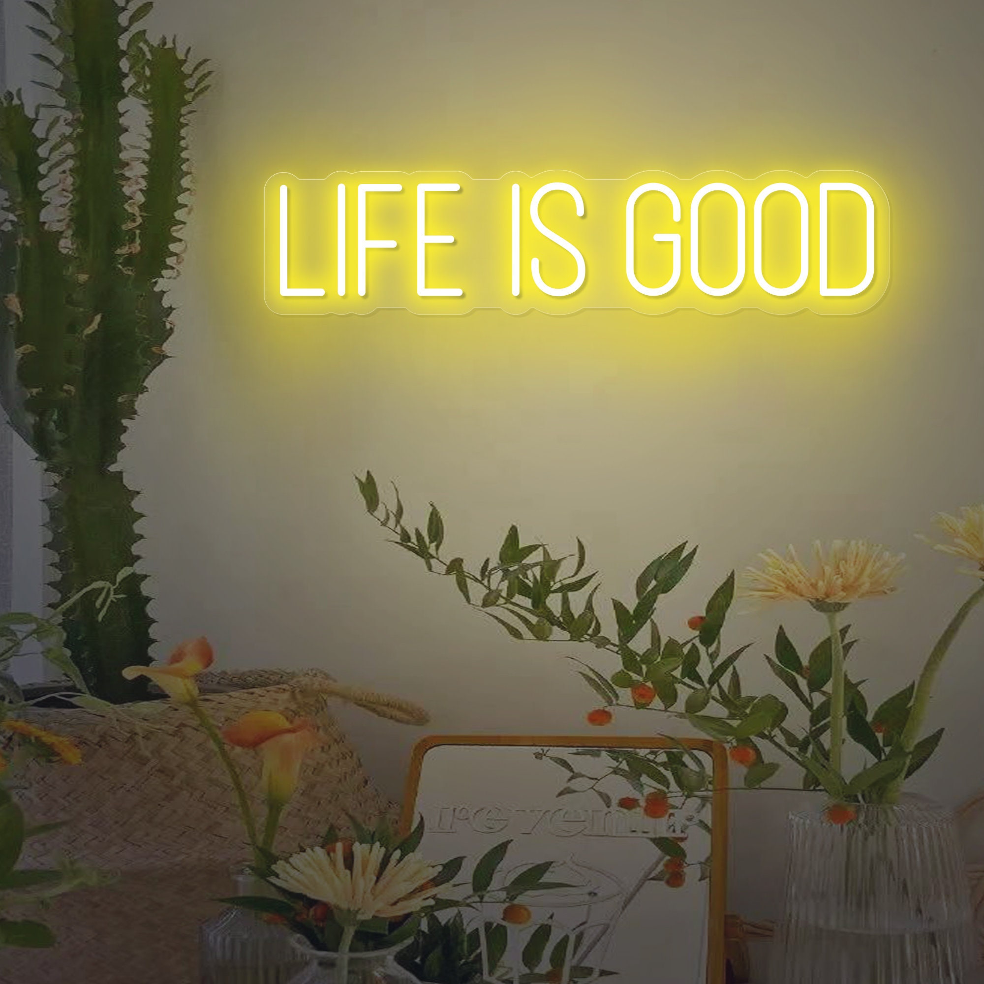 LIFE IS GOOD Neon Signs, Led Sign Neon Lights, Neon Lights for Wall, Bedroom, Game Room Decor,Handmade Sign,Wall Art,Gifts For Her