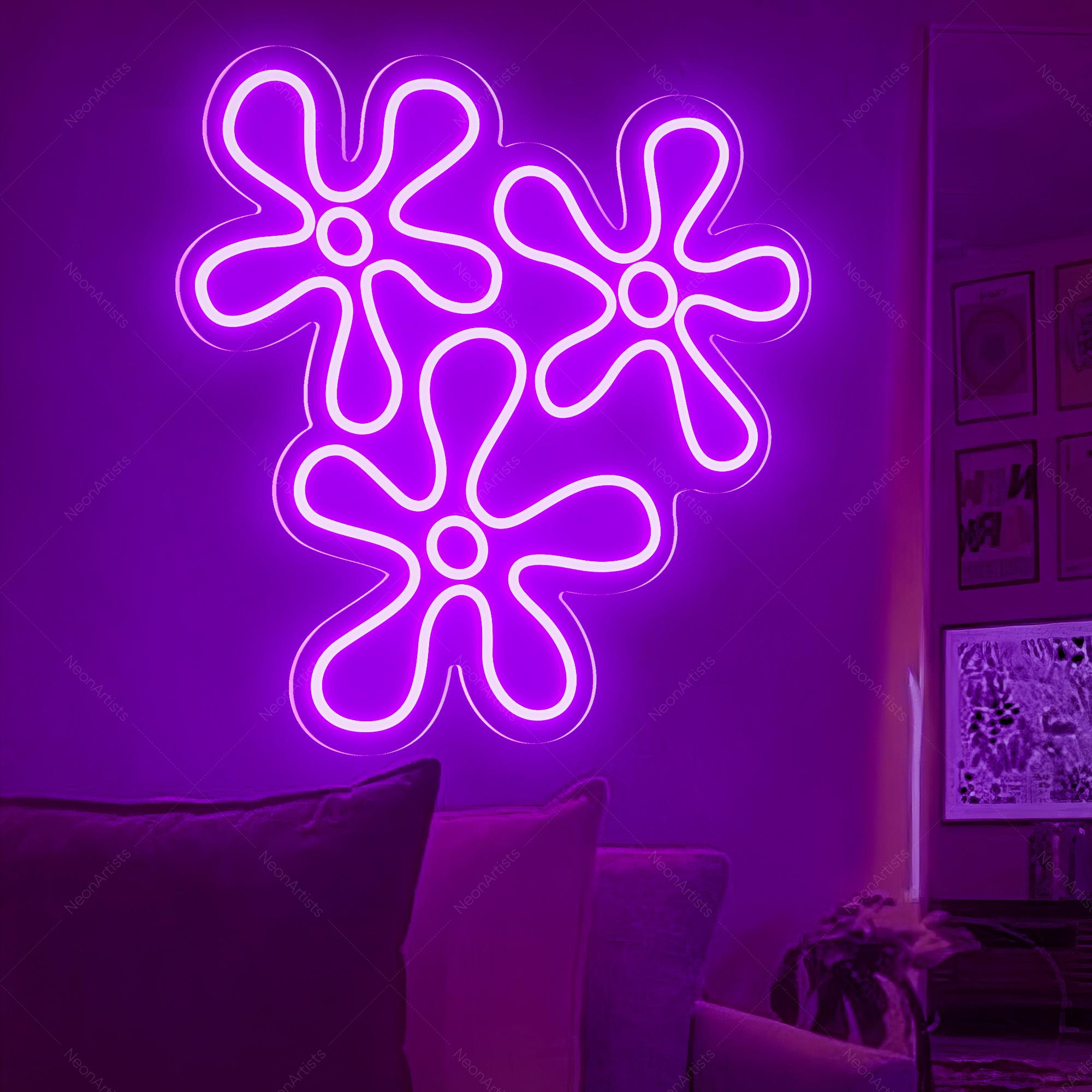 Popping Flowers Neon Sign|LED Custom Multi Colors Neon Lights For Home Room| Wall Decor| Custom Flower Neon Light|Wall Art Bedroom Decor