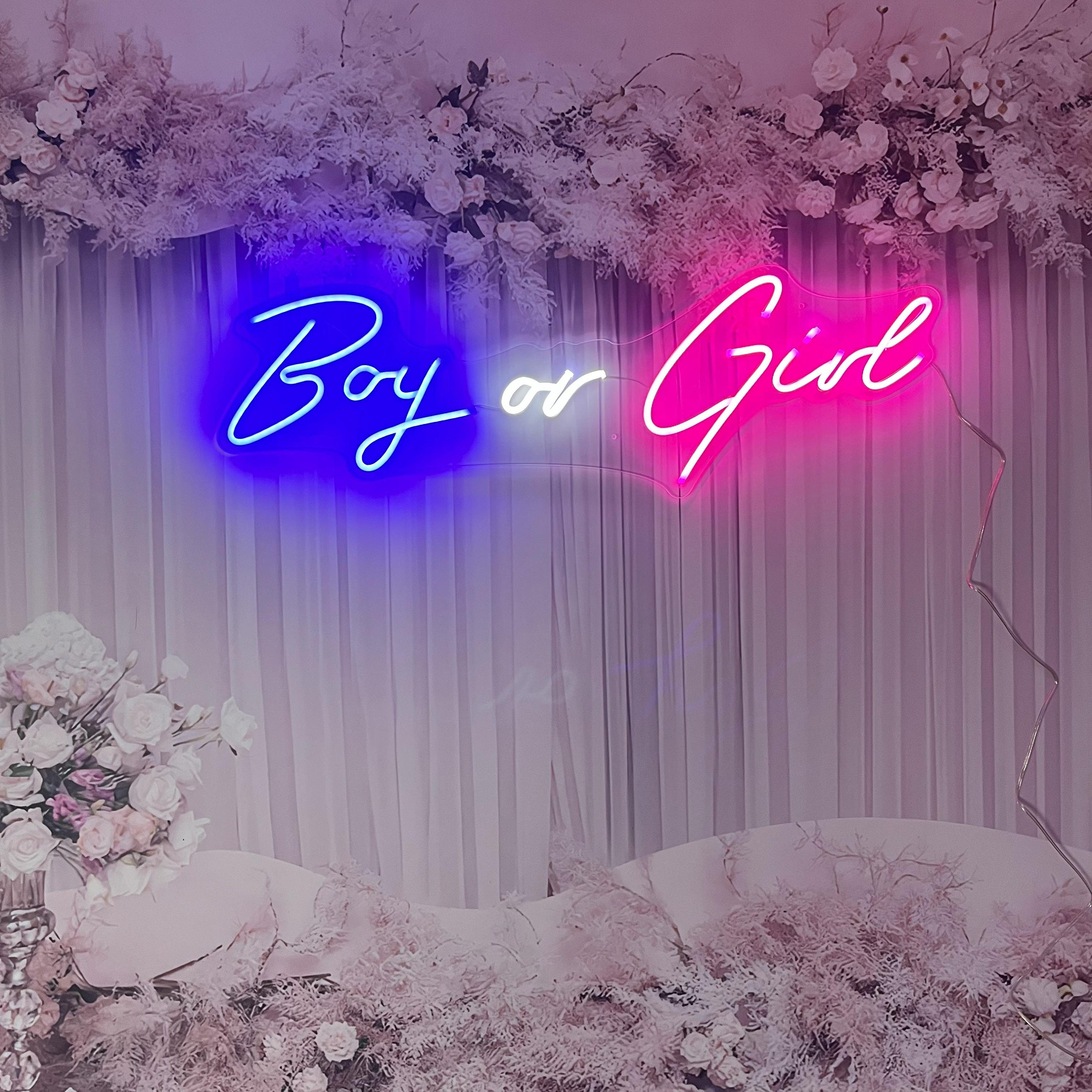 Boy or Girl Neon Signs Light Custom Baby Shower Gender Reveal Party Decoration Led For Home Room Birthday Supplies Neon Sign Wall Decor