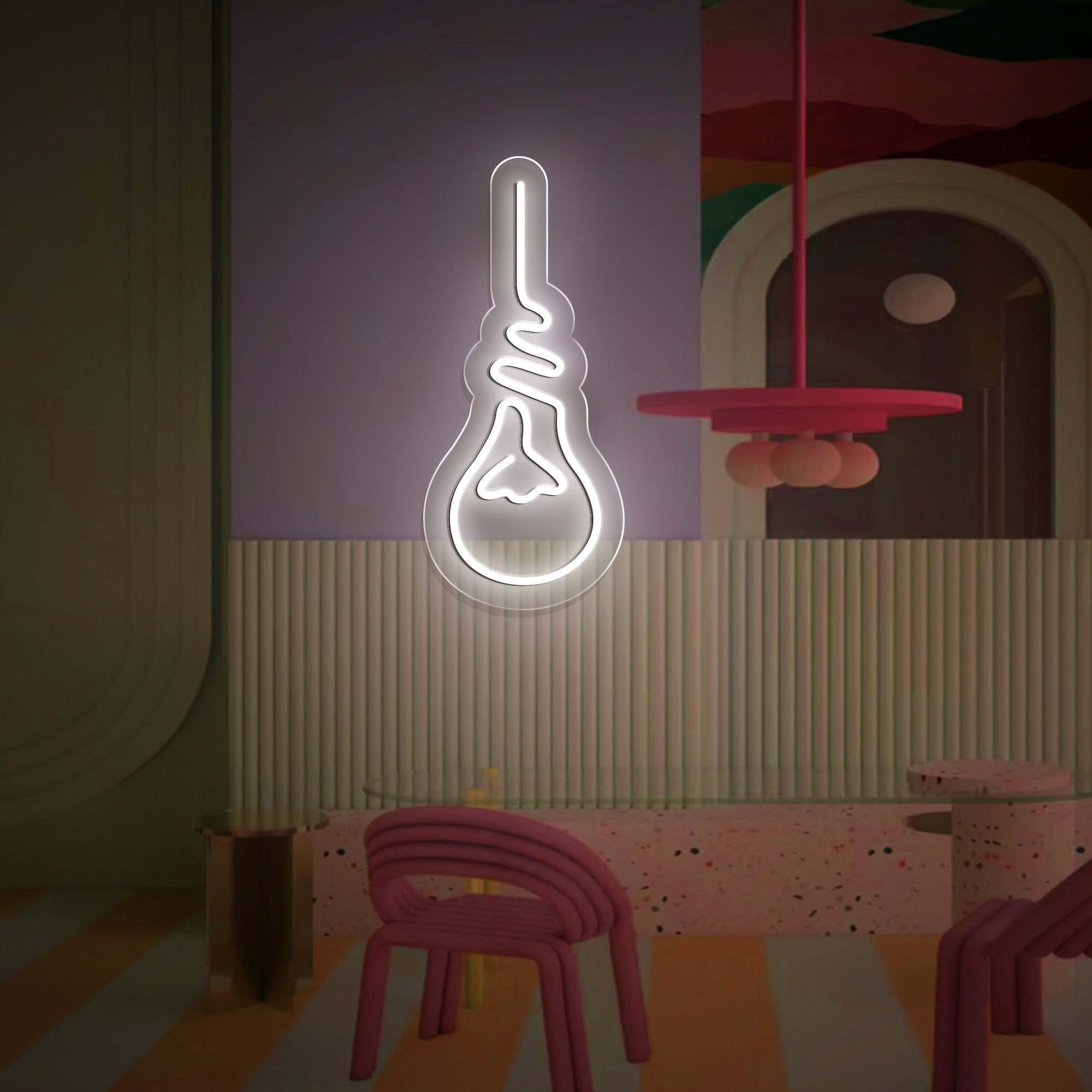 Light Bulb Decoration Flex Silicone LED Neon Sign/ Flexible Silicone LED Neon Light Decoration for Home/ Personalized Neon Light Bulb Sign