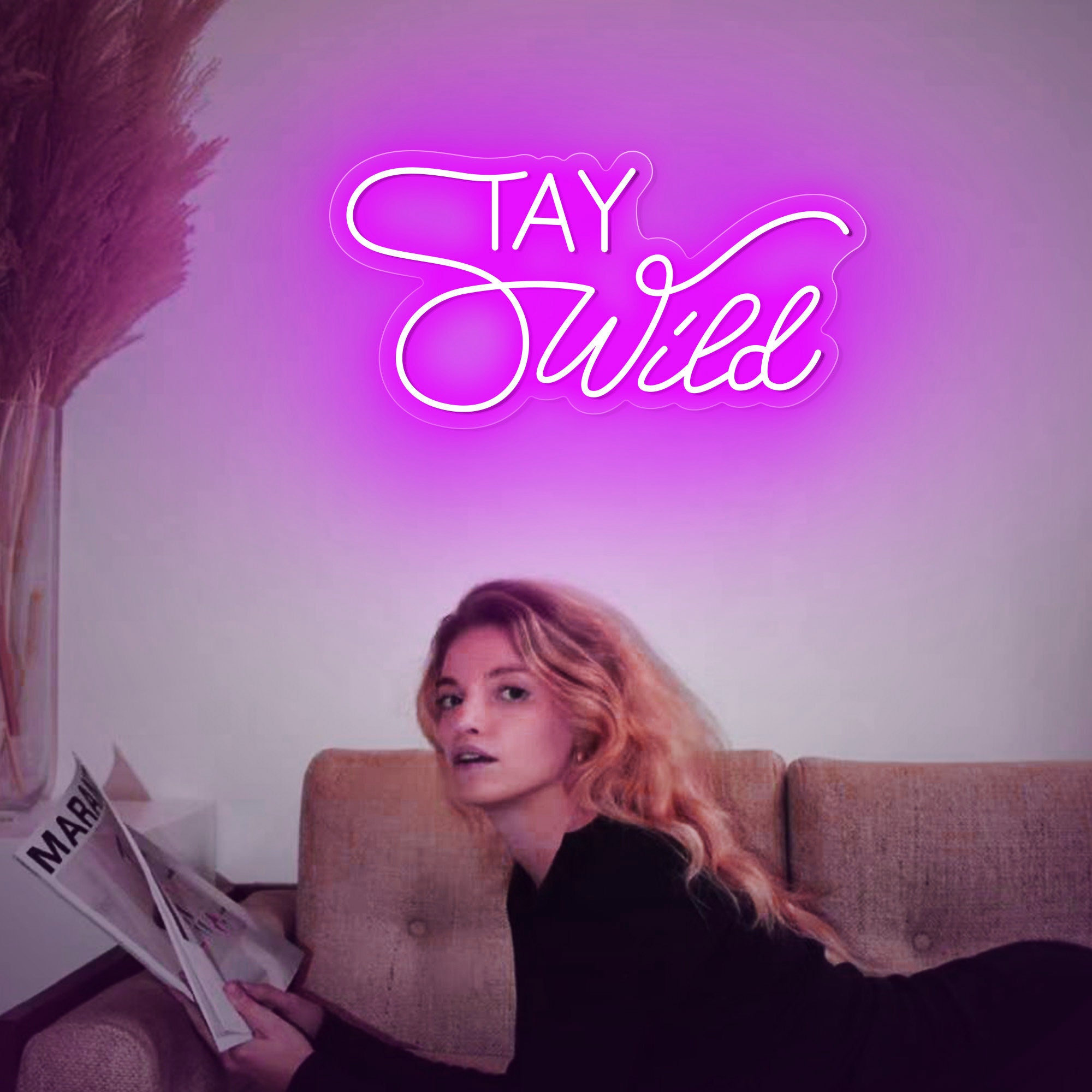 STAY Wild Neon Sign / Home Bedroom Decor / Led Light Salon Shop Bar / Wall Decor Art / Wedding Decoration / Personalized Gifts