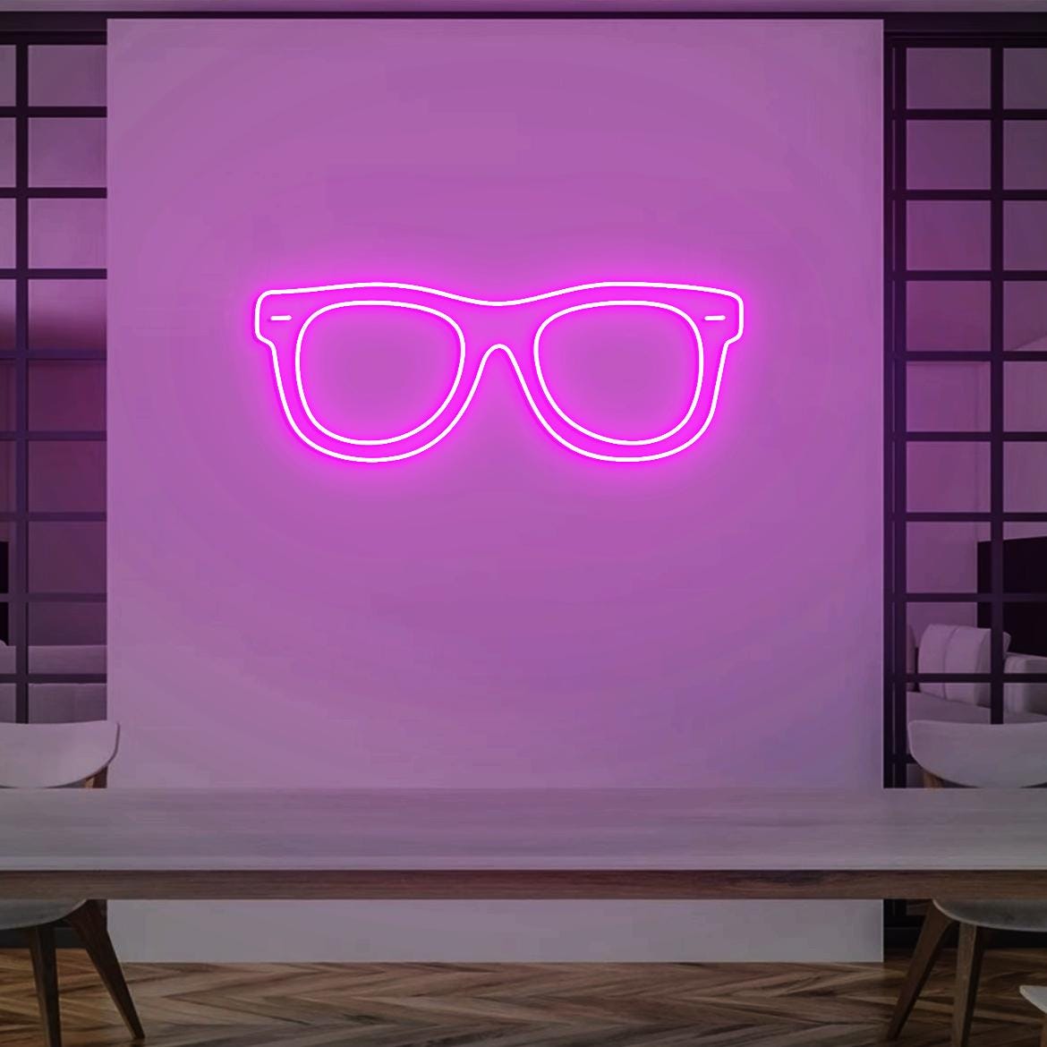 Eyeglasses Neon Sign, Big Glasses Large Glasses Neon Light Sign Wall Decor, Glasses Outline for Optical Office Wall, Optometrist Gifts