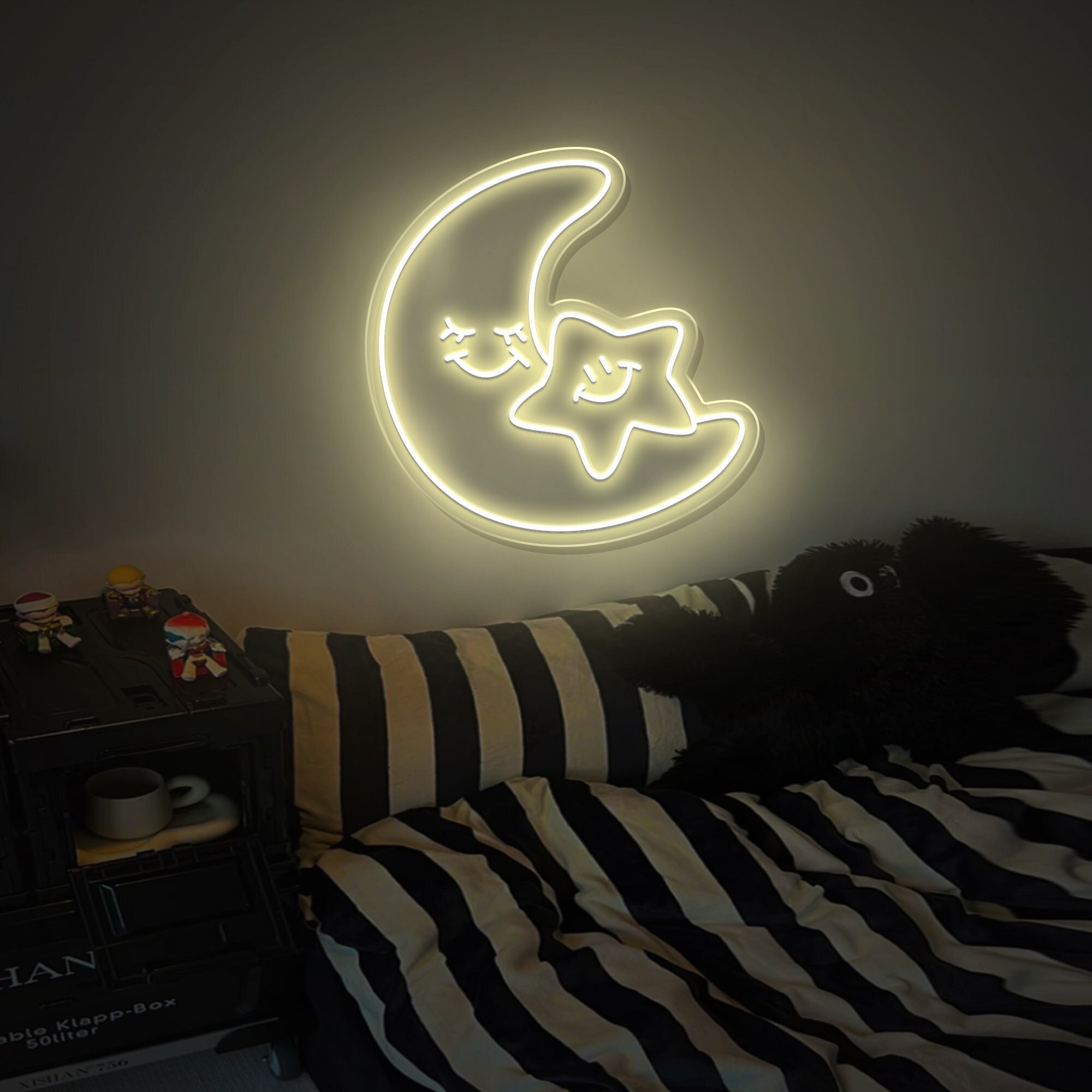 Stars and Moon Neon Sign, Custom Led Neon Light Sign, Wall Decor, Home Decor, Baby Bedroom Decor, Gift For Him, Gift For Her, Kids Gift