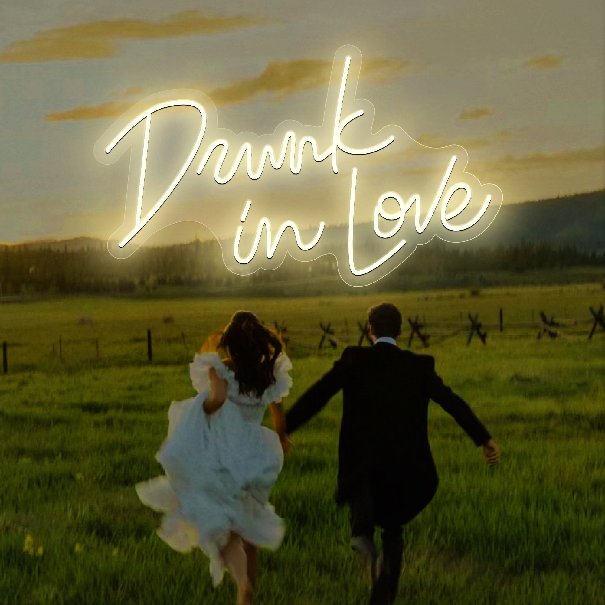 Drunk in Love Neon Sign| Custom Wedding Decor| Led Lights Wall Decor|Custom Sign Wedding Backdrop| Wedding Sign Personalized Gifts