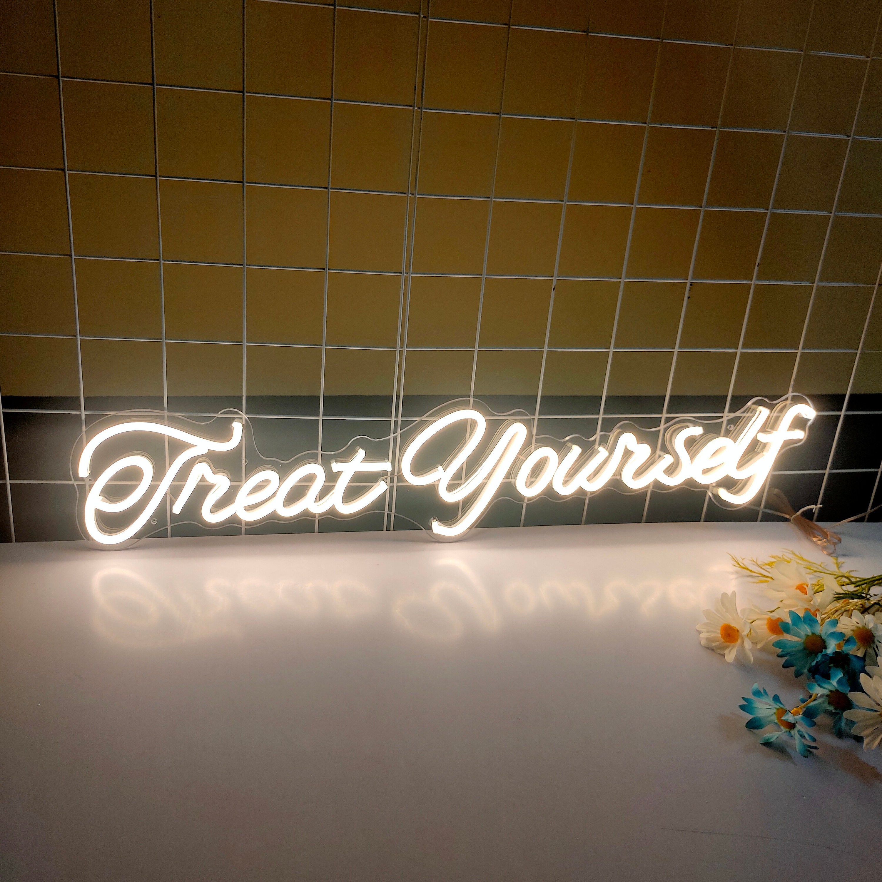 Treat Yourself Neon Signs Custom Led Neon Sign Bedroom Wedding Neon Sign Art Neon Light Sign For Wall