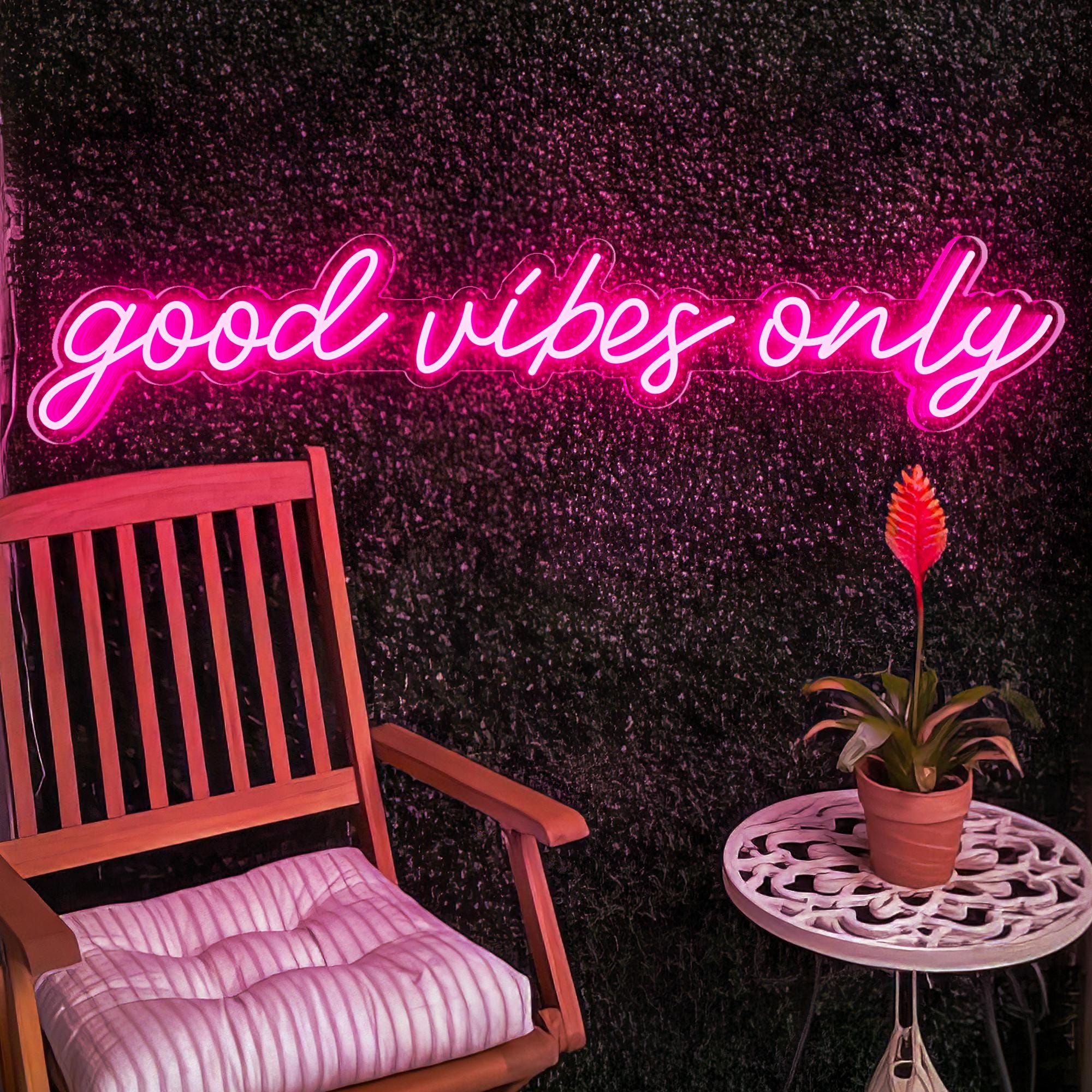 Good Vibes Only Neon Sign|Wedding Neon Sign|Neon Light Bedroom Decor|Led Sign Personalized Gifts| Neon Wall Art|Custom Good Vibes LED Sign