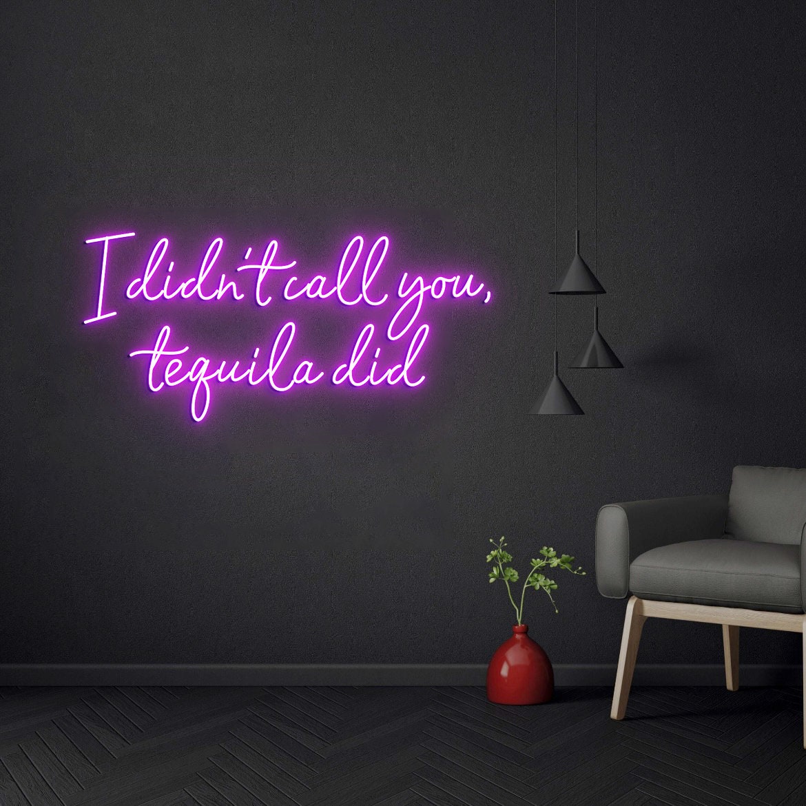 I Didn't Call You Tequila Did Neon Light Sign, Custom Tequila Bar Wall Decor Neon Sign, Bar Counter Decor, Tequila Sign