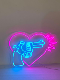 Blow My Heart Gun Neon Light, Neon Sign Light Decor, Gun Bedroom Neon Sign, Bedroom Neon Lights, Party Decor, Wall Decoration