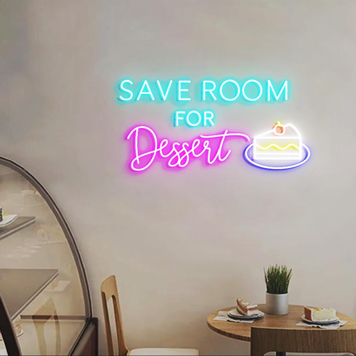 Save Room for Dessert Neon Sign, Dessert Cake Wall Decor, Cake Bake Shop Wall Light, Bake Shop Dessert Sign, Décor Ideas for Cake Shops