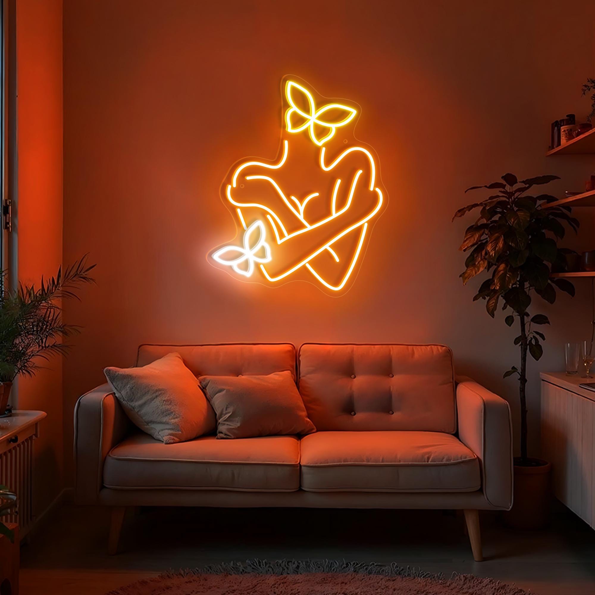 Butterfly Goddess Neon Light Sign Valentine Gift Nail Salon Decor Spa Decor Unique Personalized Gift for Mother Day Bedroom Decor Dorm Decor