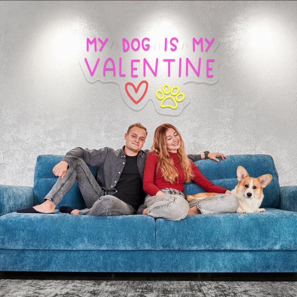 My Dog Is My Valentine Neon, Dog Valentine Neon, Dog Lover Neon, Funny Valentine's, Valentine's Day Gift, Dog Mom Neon, Happy Valentines Day
