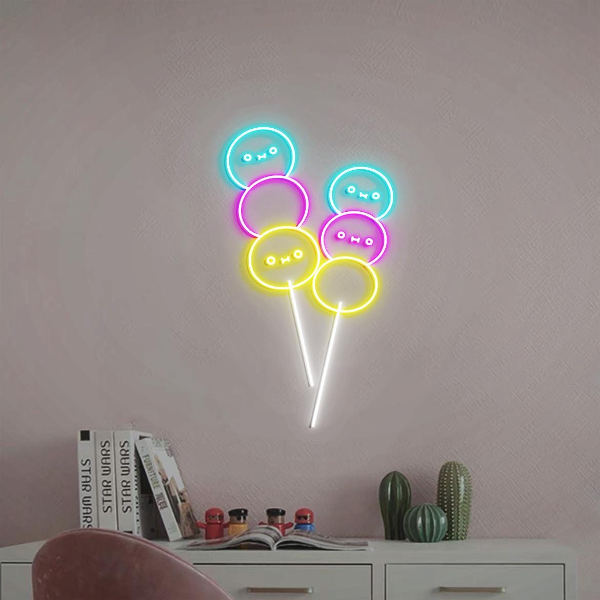 Mochi Neon Sign, Cute Mochi Neon Light, Adorable Mochi Wall for Room Decor, Kawaii Mochi Room Decor, Japanese Mochi Decor