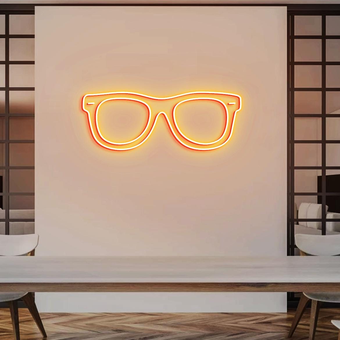 Eyeglasses Neon Sign, Big Glasses Large Glasses Neon Light Sign Wall Decor, Glasses Outline for Optical Office Wall, Optometrist Gifts