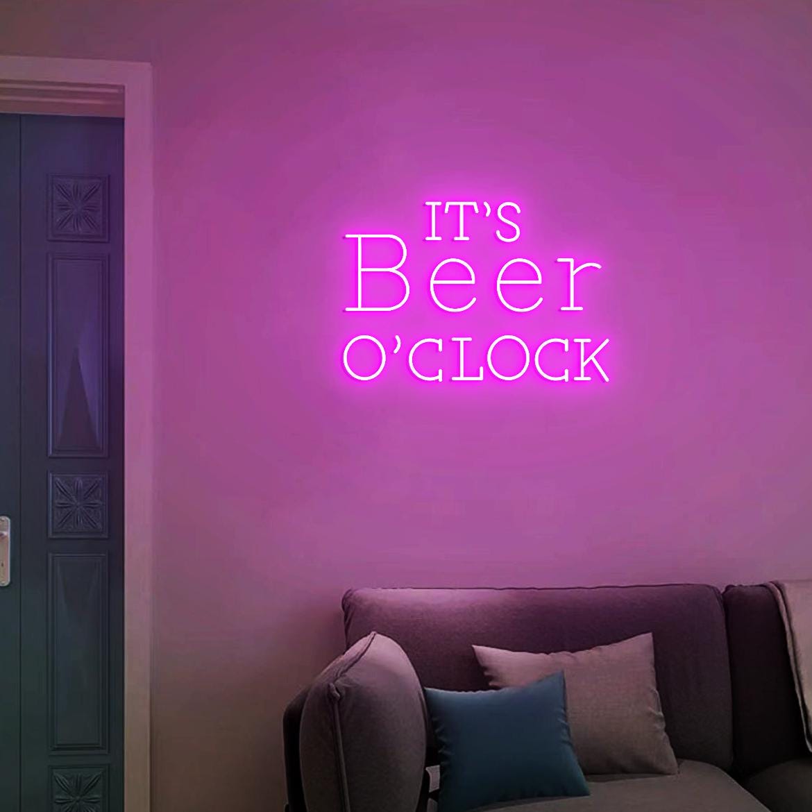 It's Beer O'clock Neon Sign, Beer O'clock, Beer Bar Wall Art, Beer Pub Decor Sign, Beer Sign for Home Beer Bar, Vintage Beer