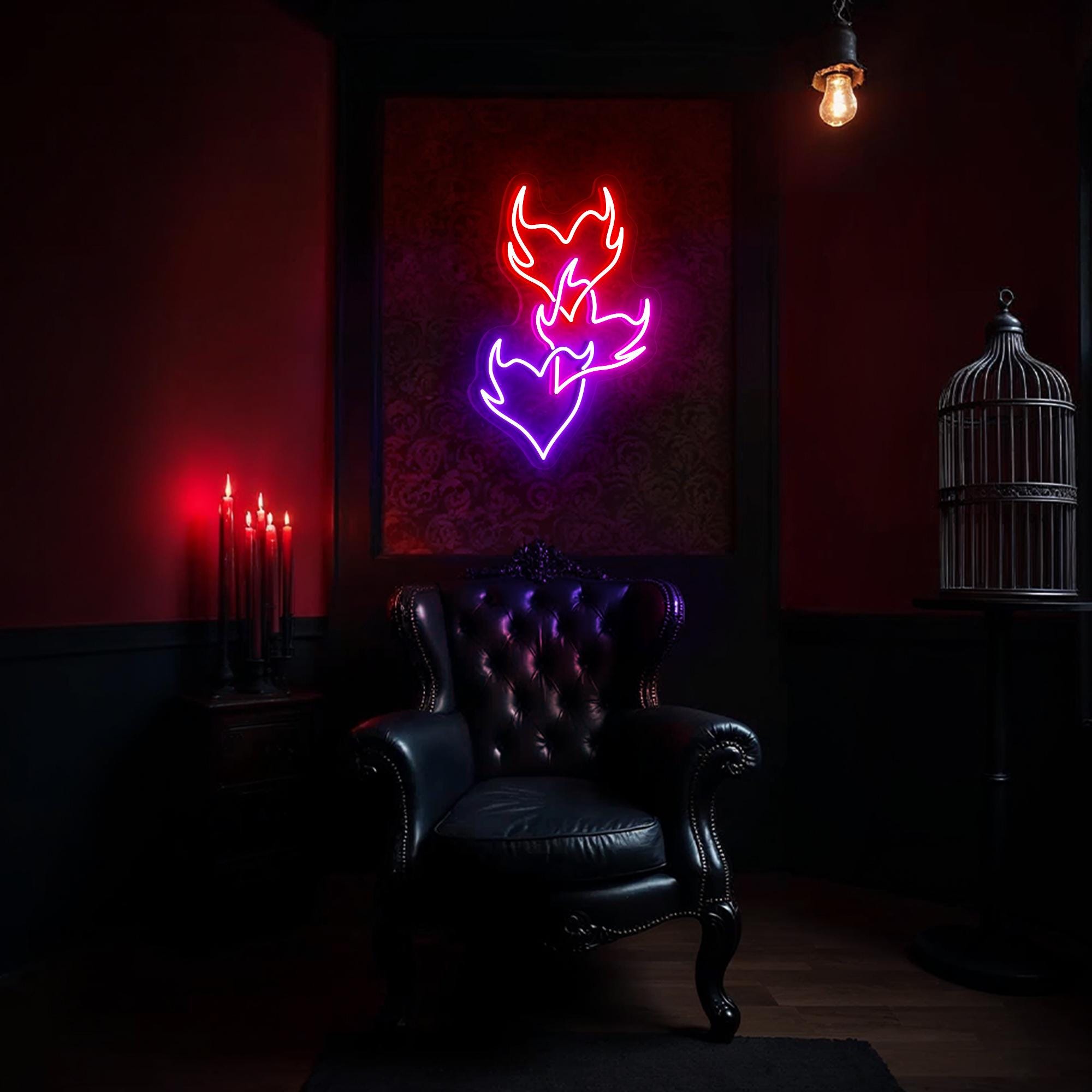 Punk Hearts Neon Sign Y2K Dorm Decor Punk Rock Gifts Rock Style Decor Man Cave Decor Retro Decor Valentines Gift Rock Music Gift Rock Lover