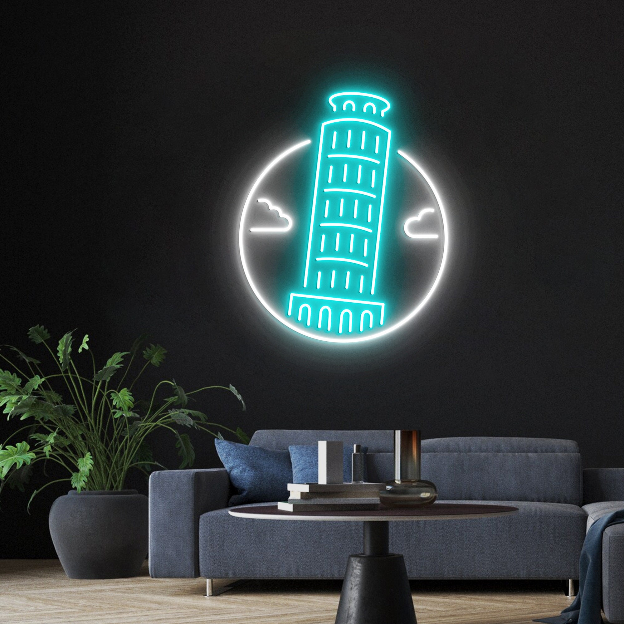 Pisa Tower Neon Light, Neon Sign Light Decor, Pisa Tower Bedroom Neon Sign, Home Neon Lights, Pisa Tower Wall Decoration