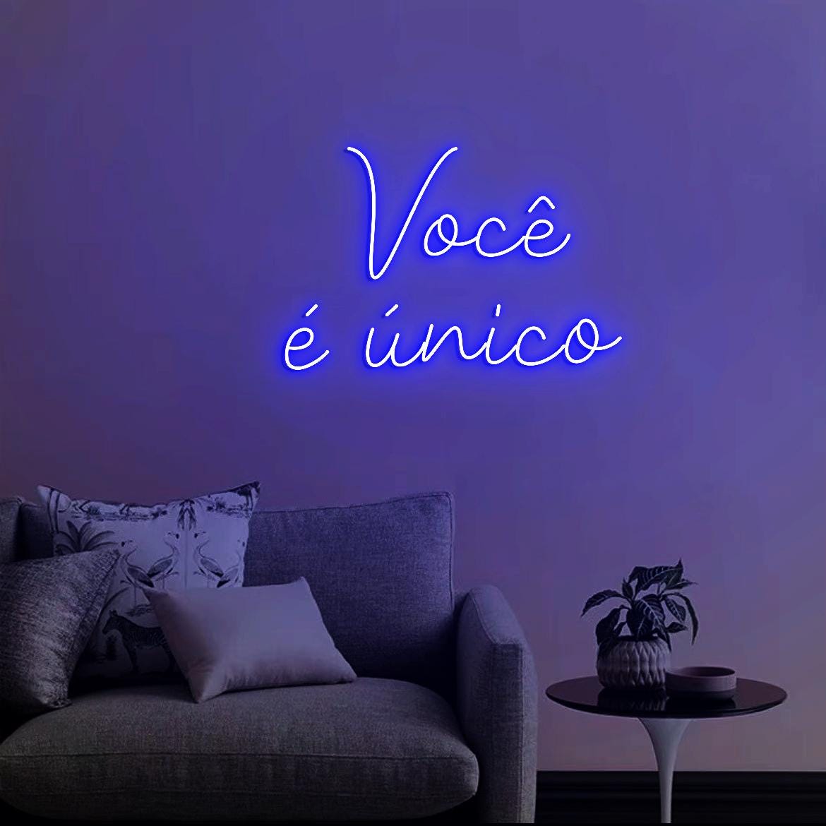 Voce e Unico Neon Sign, "You are Unique" in Portuguese, Beauty Salon Wall Backdrop Neon Light, Personalized Salon Decor Ideas