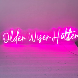 Older Wiser Hotter Sign Birthday Backdrop Decor, Birthday Led Siign for Women 30th 40th 50th 60th 70th 80th Birthday Party Decorations
