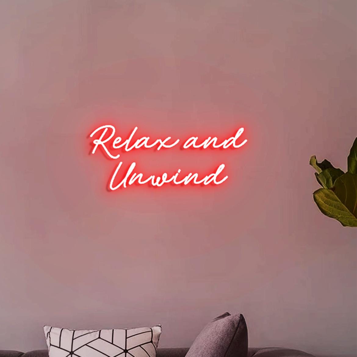 Relax and Unwind Sign, Neon Sign for Bathroom Spa Room Decor, Spa Salon Room Signs, Relax Sign for Massage Room, Unwind Sign Bathroom Room