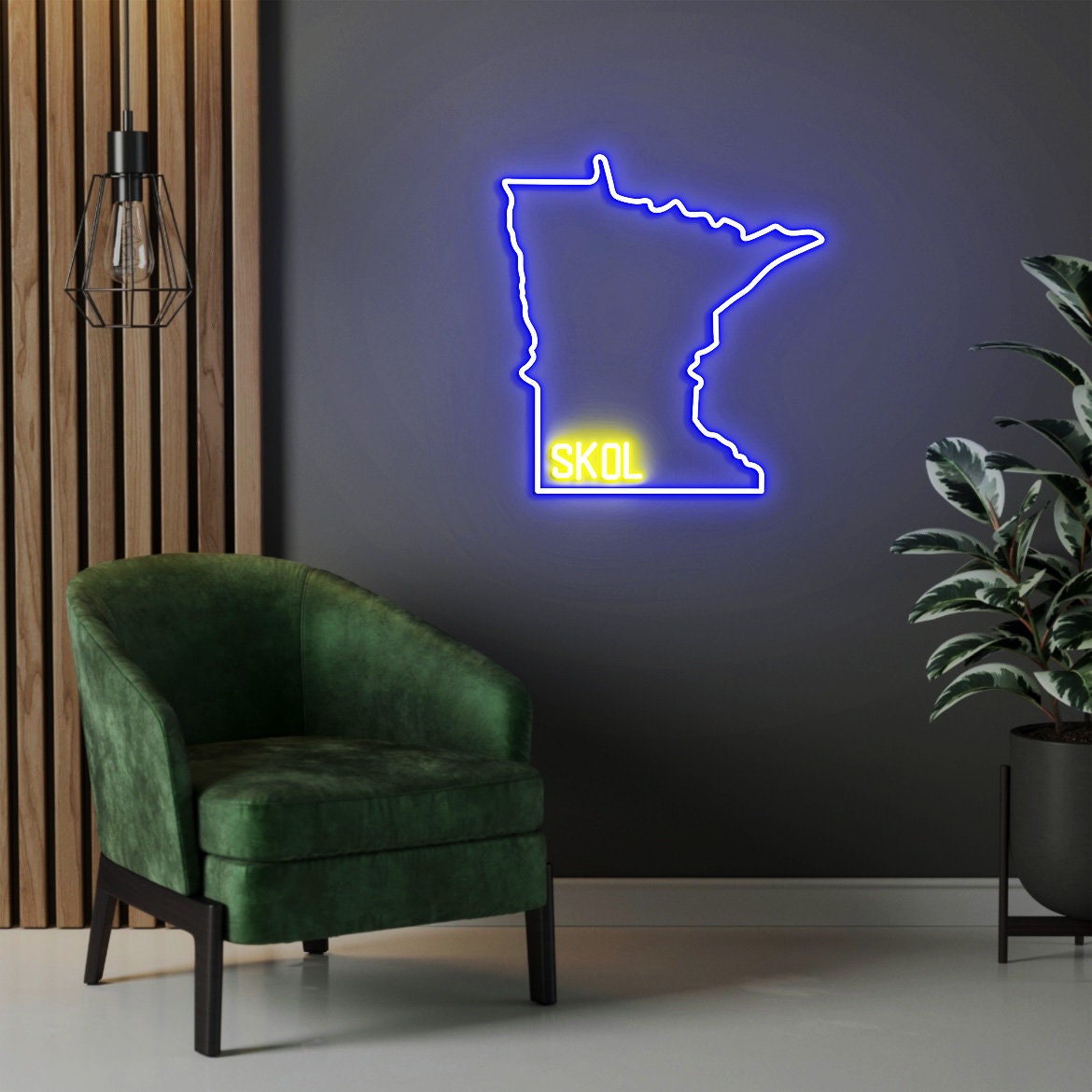 SKOL Sign, Skol Minnesota Vikings Neon Sign, Vikings Skol Home Decor, Minnesota State Outline, Skol Gift, Christmas Gift