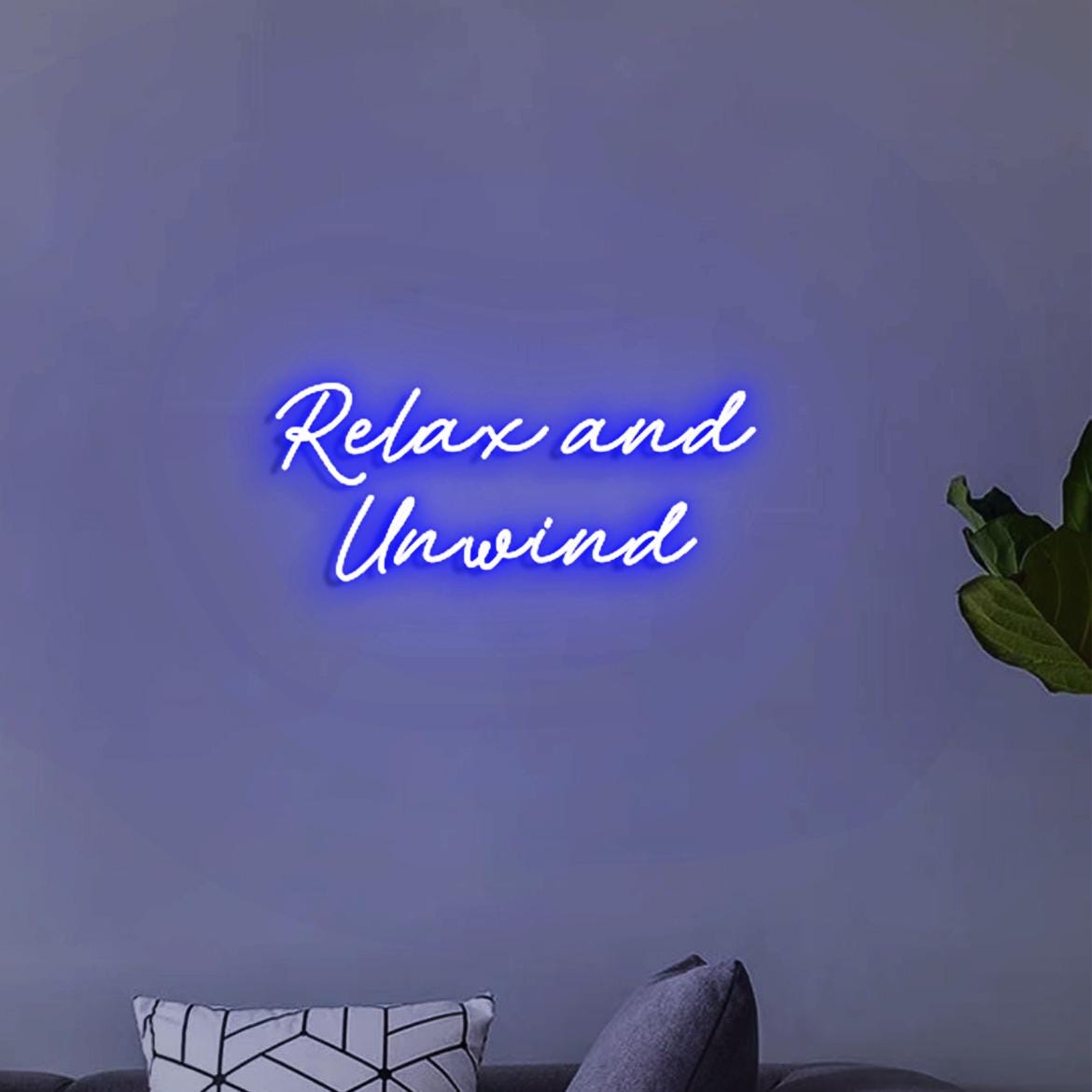 Relax and Unwind Sign, Neon Sign for Bathroom Spa Room Decor, Spa Salon Room Signs, Relax Sign for Massage Room, Unwind Sign Bathroom Room