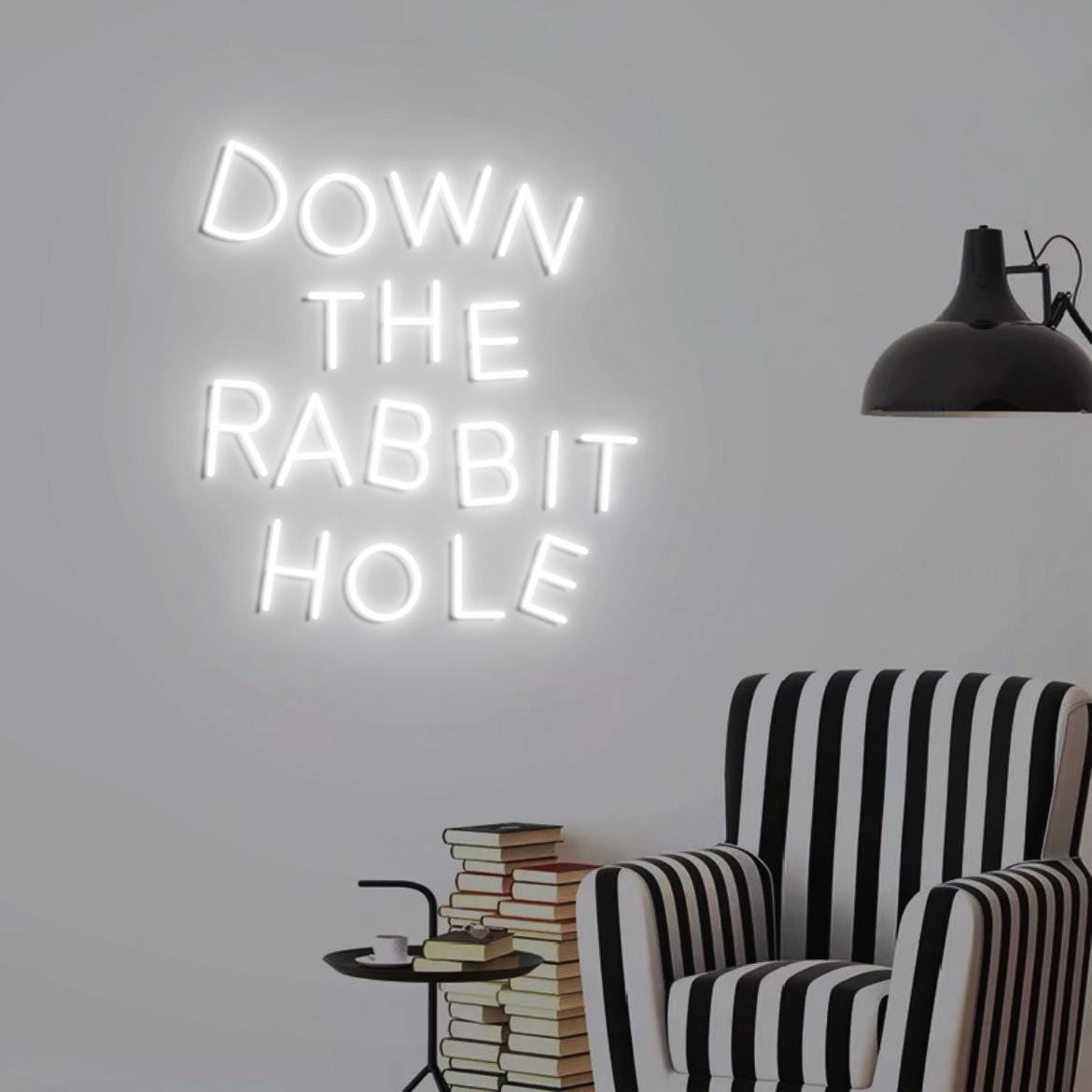 Down the Rabbit Hole Neon Light, Wonderland Themed Party Backdrop, Rabbit Hole Sign, Wonderland Sign Backdrop Decor