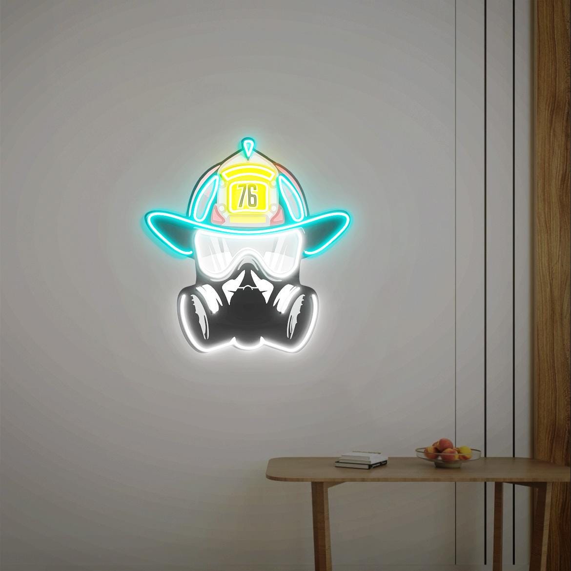 Firefighter Neon Sign, Customized Firefighter Sign, Custom Firefighter Helmet Sign, Personalized Gift for Fireman, Firefighter Gifts,