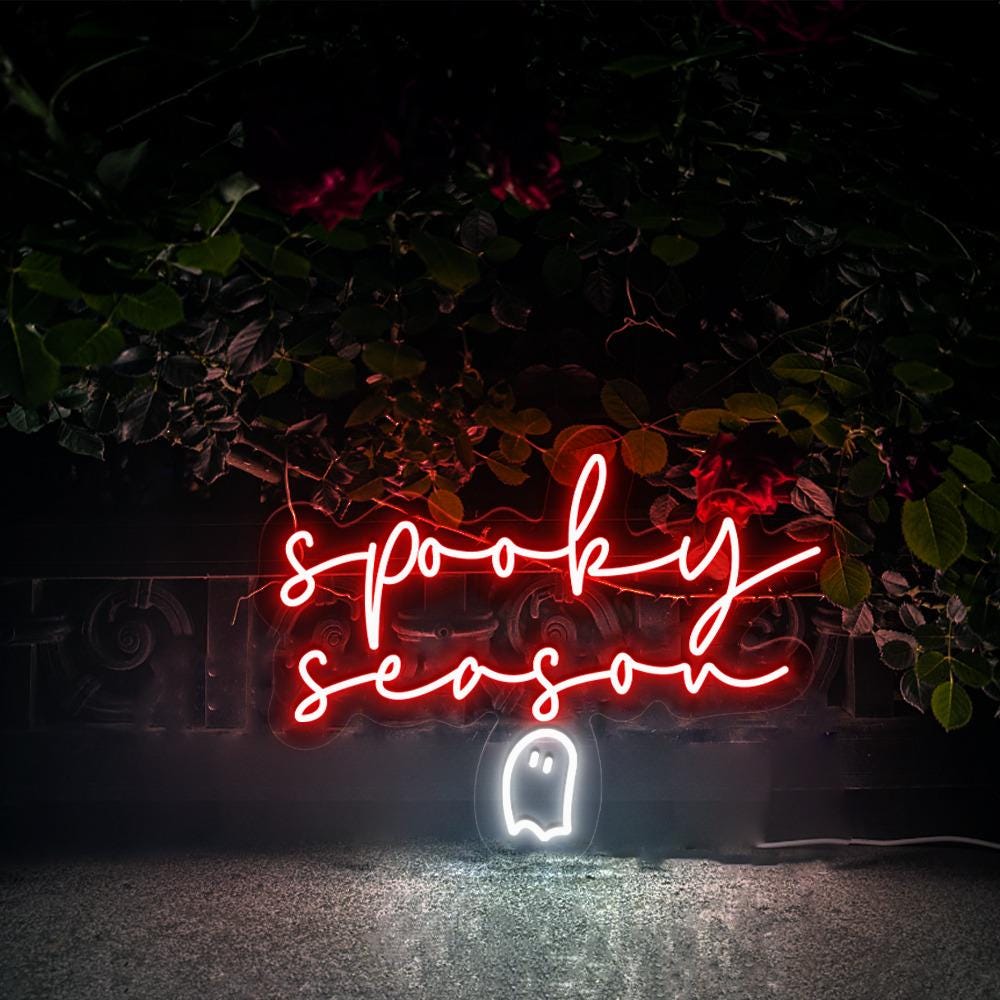 Cute Spooky Season Neon Sign Gifts, Funny Spooky Neon Sign, Ghost Neon Led, Spooky Season Gifts, Halloween Party Neon Sign, Fall Ghost Neon