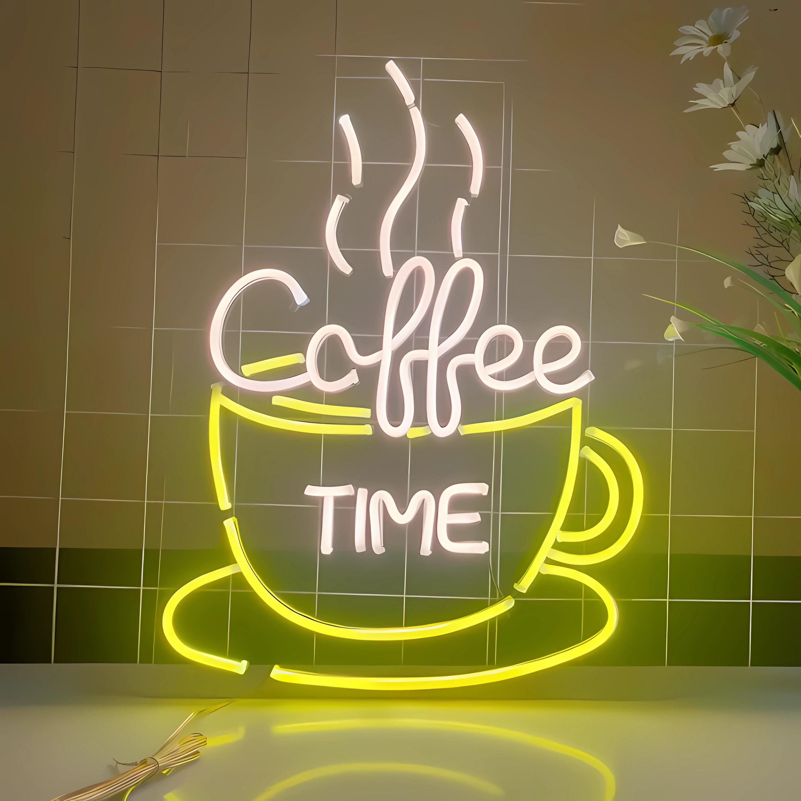 Coffee neon sign Coffee Time Cup Shop LED Light for Home Decor Party Birthday Celebrate Neon Wall Decor LED Neon Sign Bar Store Decor